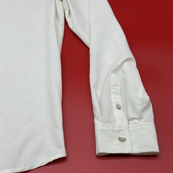 Chicos Stretch Secret Silk Size 0 / US Small Ecru Ivory Button Up Blouse Top NWT - Picture 2 of 8
